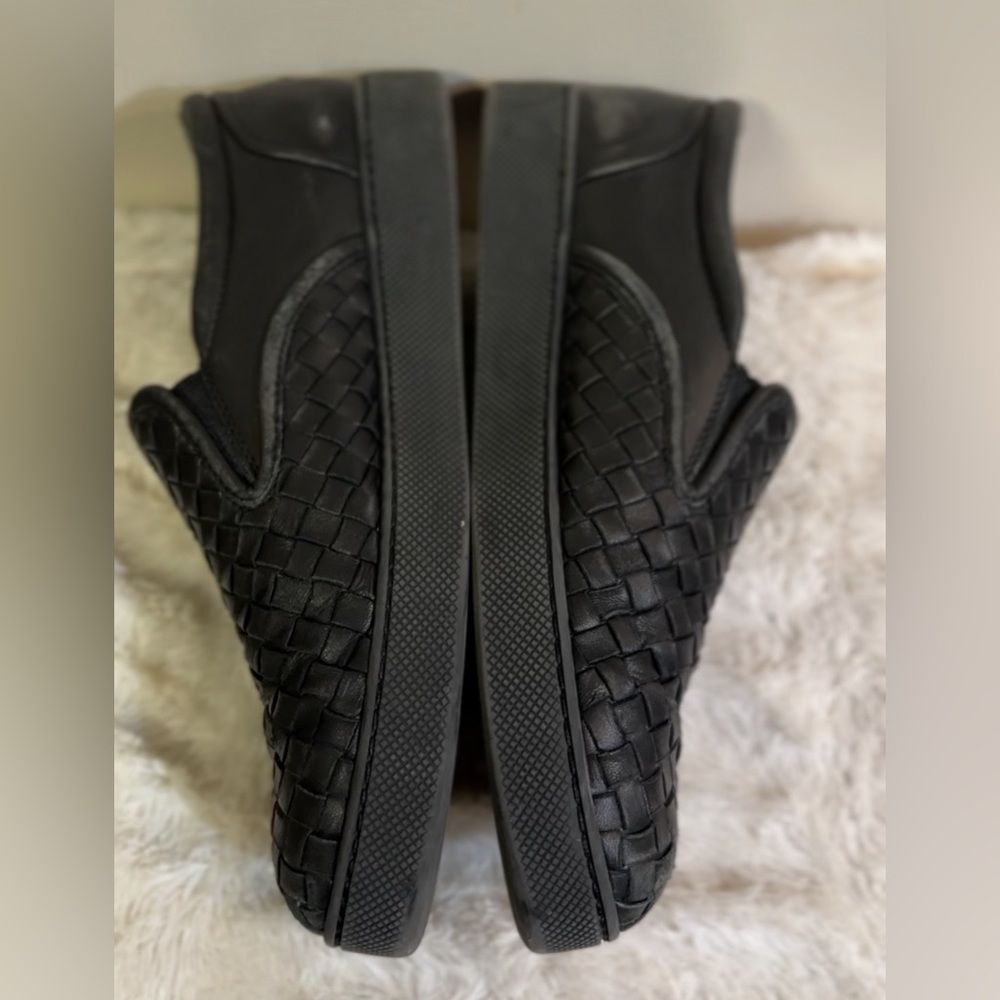 Bottega Veneta Intrecciato Woven Leather Slip On Loafers Black EU 40 US 10 - Picture 2 of 5